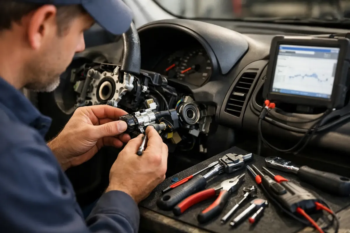 Symbolbild zum Beitrag: Nissan Micra K12 Zündschloss Reparatur richtig lösen