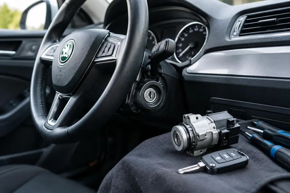 Symbolbild zum Beitrag: Skoda Zündschloss Reparatur bei Schlüsselproblemen