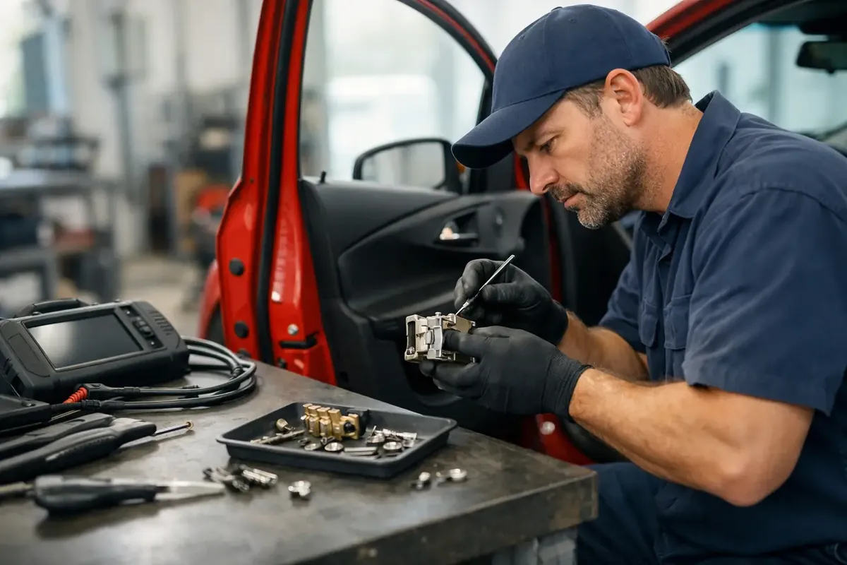 Symbolbild zum Beitrag: Türschloss Reparatur: Wenn die Autotür streikt