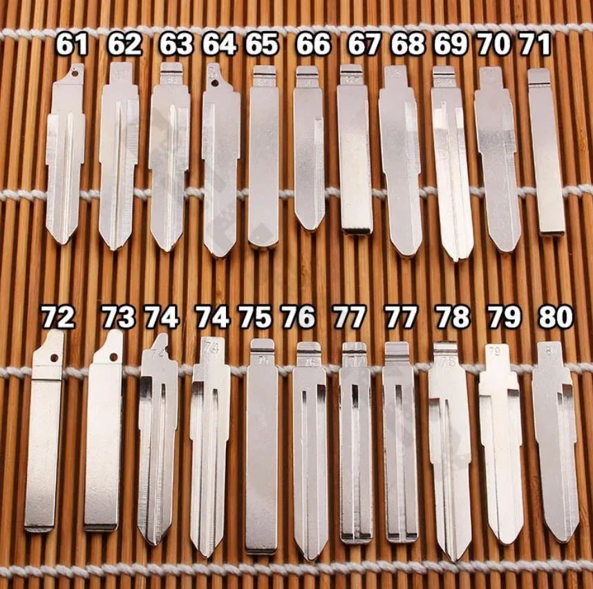 Schlüsselrohlinge Referenznummer 61 bis 80, zum Vergleich mit dem eigenen Schlüsselprofil