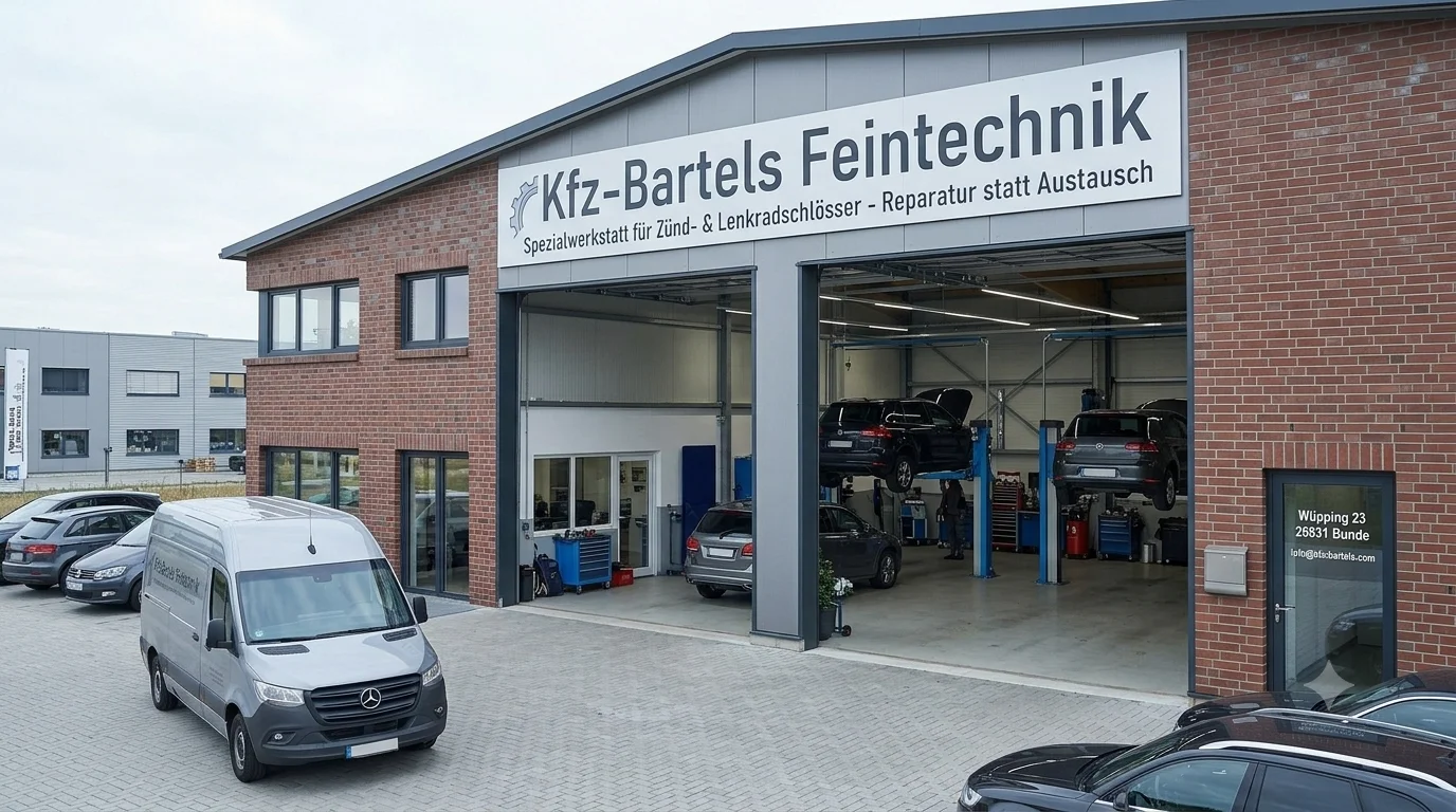 Gebäude von KFZ-Bartels Feintechnik, Wüpping 23, Bunde